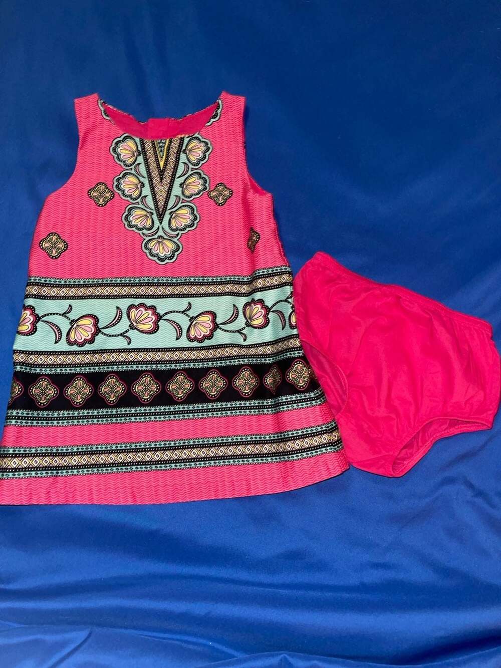 Sz 18 Months Genuine Kids from OshKosh Pink Sleeveless Floral Shift Dress w/Matc